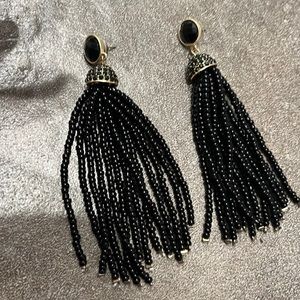 Black bead earrings
